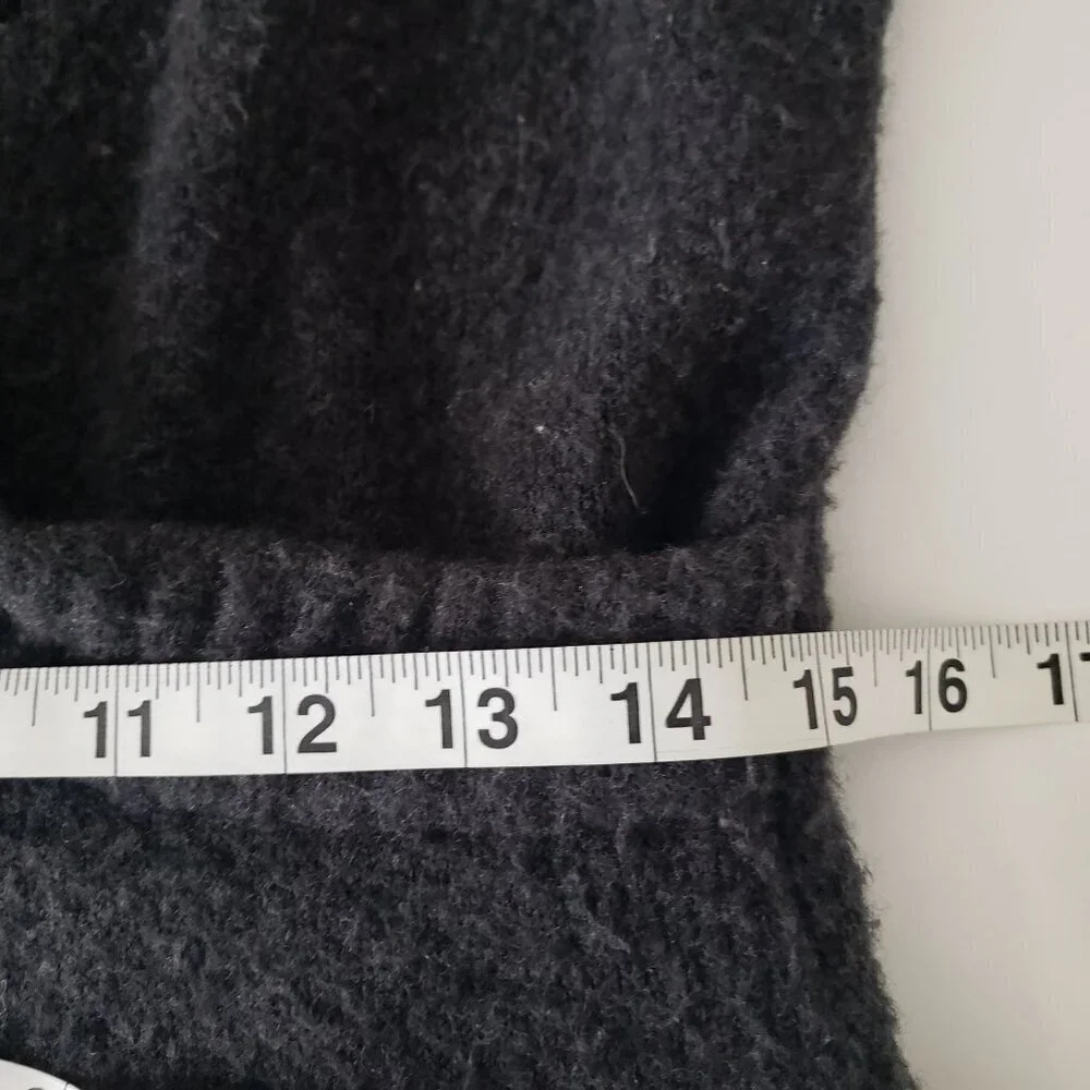 Anthropologie XS Faux Wrap Soft Alpaca Wool Surplice VNeck Collar Grey Sweater